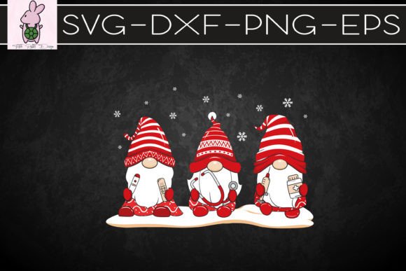 Funny Gnomes Christmas Nurse Graphics for Crafts