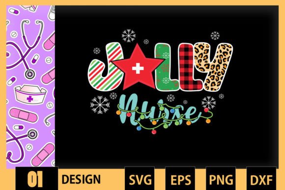 Jolly Nurse Christmas Lights: Graphics for Crafts