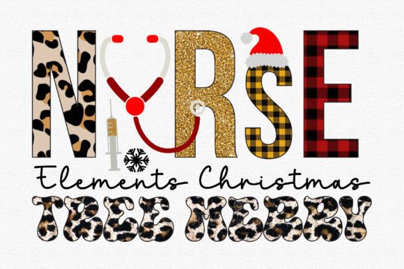Nurse Elements Christmas Tree Merry Graphics for Crafts
