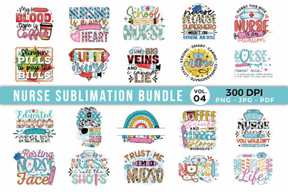 Nurse Sublimation Bundle Vol.4: Graphics for Crafts