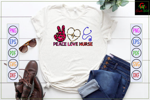 Peace Love Nurse PNG for Crafts & Graphics